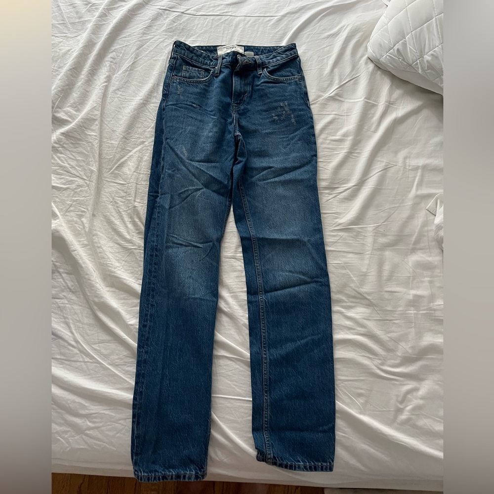 H&M Straight Mid-Rise Dark Wash Jeans